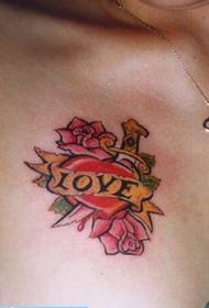 duncis sirds zieds Angļu tetovējuma modeļa attēls