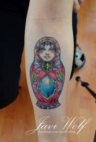 μικρό χέρι πολύχρωμο matryoshka σχέδιο τατουάζ πολύτιμος λίθος