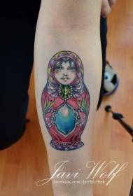 liten armfarget matryoshka perle tatoveringsmønster