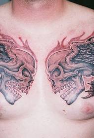 Mann voller Rüstung gut aussehend Schädel Tattoo Bild