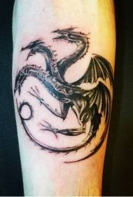 Braccio mostro nero a tre teste drago modello tatuaggio