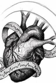 manoscritto tatuaggio classico nero schizzo classico grigio nero
