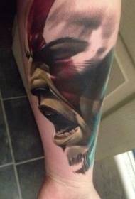 Arms Angry Barbarian Portrait Tattoo Pattern