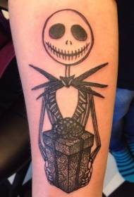 Mali krak crni simpatični zombi iz crtića s uzorkom tetovaže okvira