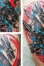 new school color old fighter combat tattoo pattern