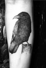 pieni käsivarsi yksinkertainen fantasia musta varis tatuointi malli