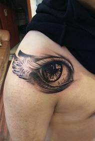 a very realistic 3d eye tattoo pattern