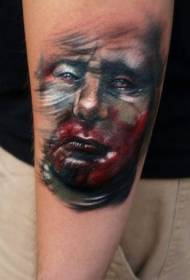 Armlet bloedig gezicht portret tattoo patroon