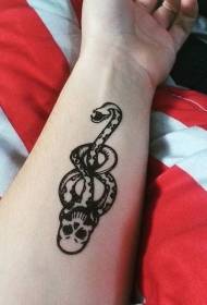 Ankulu serpente neru misteriosu cù mudellu di tatuaggi di tatuaggi
