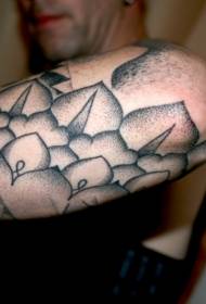 Modello di tatuaggio decorativo spinoso nero di vecchia scuola piccolo braccio