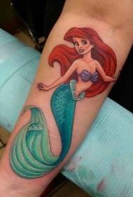 arm farve Ayre havfrue tegneserie tatovering mønster