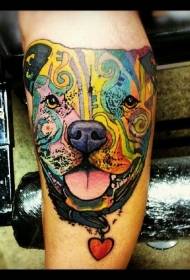 Причудливый цвет аватара собаки Рисунок татуировки