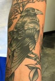 brazo patrón de tatuaxe de corvo frío