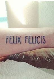 Small Arm Simple Black English Letter tattoo pattern