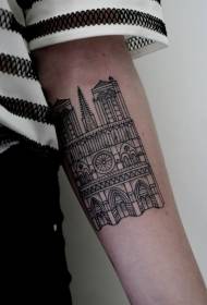 petit punt negre del braç Patró de tatuació de l’església antiga