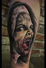 gaya gaya realistik berdarah vampire wanita corak tatu potret