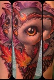 Warna Tulle Cartoon Funny Owl Tatu Corak