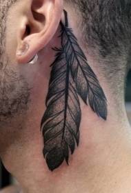 hagyományos fekete-fehér sas toll fül tetoválás minta után