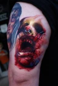 dath ollphéist aghaidh horror dath Tattoo