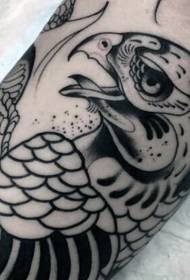 earm âlde skoalle swarte eagle tattoo patroan