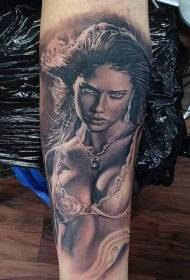 nou model de rafinat realist sexy model de tatuaj portret feminin