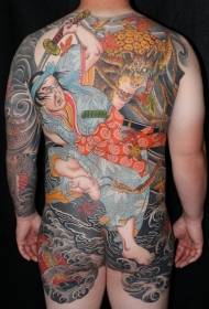 modeli i tatuazheve me ngjyra dhe stil tatuazhi të stilit aziatik