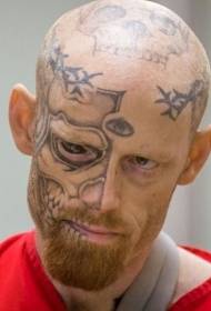 ansigt skræmmende kranium tatoveringsmønster