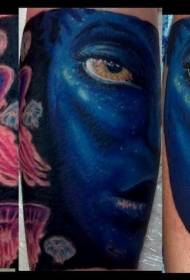 Portráid greannmhar Avatar daite le patrún Tattoo an smugairle róin