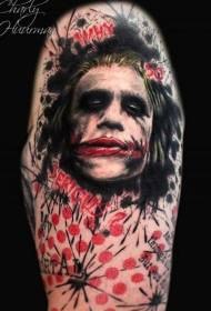 faccia di clown malignu dipinta mudellu di tatuaggi