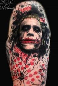 evil clown face painted tattoo pattern