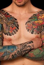 man knap rond de draak draak volledig pantser tattoo patroon 110858-Japan Yamaguchi groep tattoo tattoo foto waardering