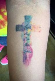 paže splash atramentu akvarel kríž tetovanie vzor