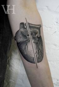 brand new black prick heart tattoo pattern