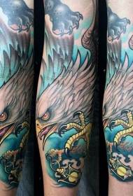 arm color eagle old school tattoo pattern