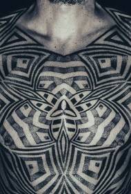 hauv siab loj loj dub thiab dawb Polynesian totem tattoo qauv