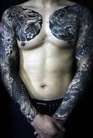 višestruki muški japanski stil pun oklopni uzorak tetovaža
