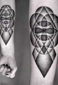 Арм црна тачкаста округла геометријска слика тетоваже