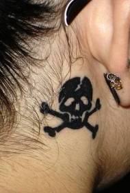 darrere del patró de tatuatge d’arrel negra d’orella