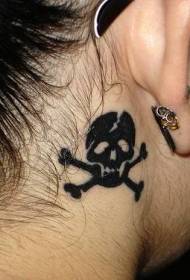 nyuma ya sikio nyeusi muundo wa tattoo