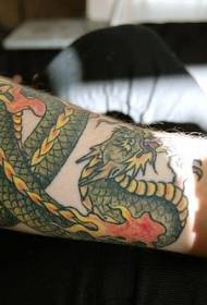 arm flame evil dragon tattoo pattern