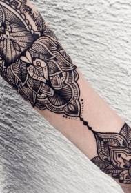 arm svart linje prick barock tatuering tatuering mönster
