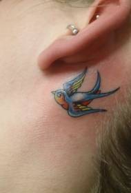 zòrèy tounen ble Modèl tatoo koulè vale