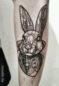 Small arm old school black decorative rabbit tattoo pattern