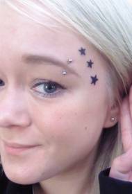 Twa bèl modèl Nwa Star figi Tattoo