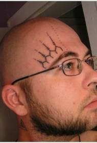 patrón de tatuaxe de liña negra minimalista cara