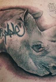 avatar de rinoceronte realista inglês tatuagem padrão