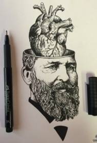 Ritratti europei e americani di tatuaggi cuore 110932-modello di tatuaggio fiore ritratto scuola cuore europeo