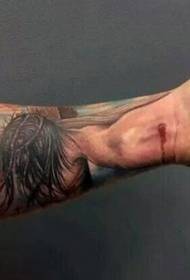 Braccio religioso colore Croce Jesus Tattoo Pattern