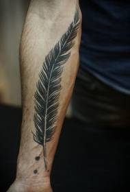 padrão de tatuagem de braço de pena preta bonita
