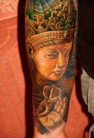 kleur meditaasje realistyske Buddha tattoo Patroon